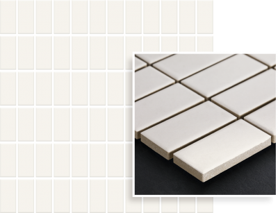 Płytki Albir Bianco Mozaika Prasowana K.2,3X4,8