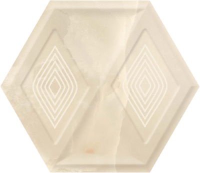 Płytki Illusion Beige Heksagon Struktura Ściana Połysk