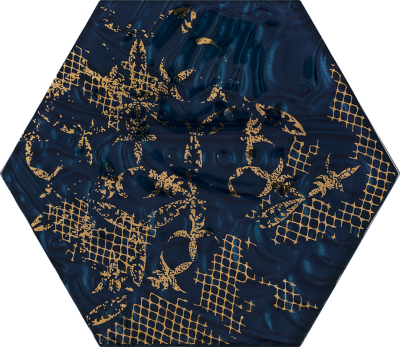 Płytki Intense Tone Blue Inserto Szklane Heksagon B