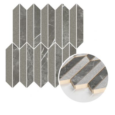 Płytki Noisy Whisper Graphite Mozaika Cięta Mix Mat