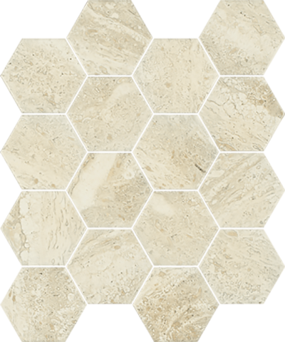 Płytki Sunlight Stone Beige Mozaika Prasowana Hexagon