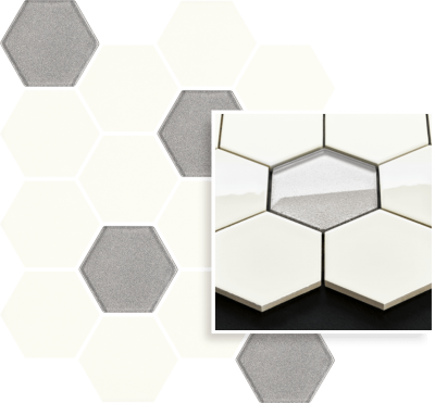 Płytki Uniwersalna Mozaika Prasowana Bianco Paradyż Hexagon Mix