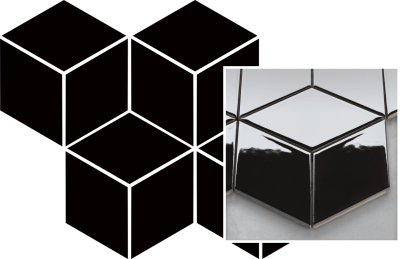 Płytki Uniwersalna Mozaika Prasowana Nero Paradyż Romb Hexagon