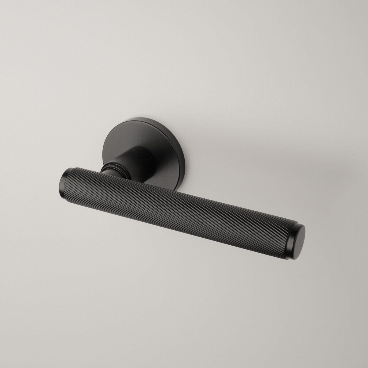 Klamka APRILE KERRIA ROZETA R SLIM 7MM BK - czarny matowy