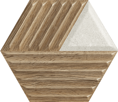 Płytki Woodskin Mix Heksagon Struktura C Ściana