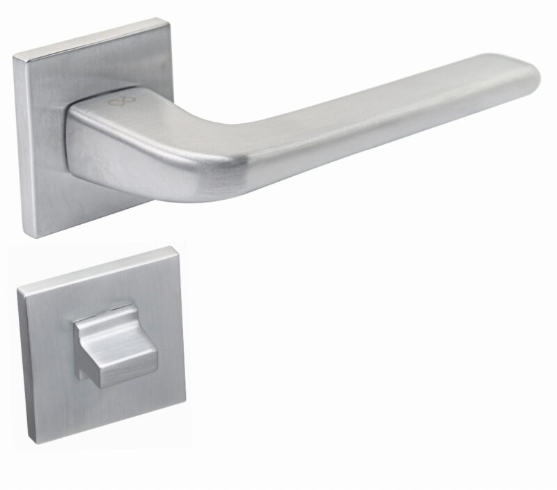 KLAMKA SOLO FIT KSO M700 ROZETA KWADRAT CHROM-MAT - obrazek 2