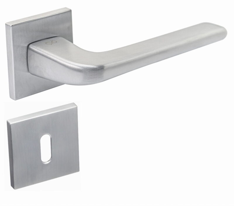 KLAMKA SOLO FIT KSO M700 ROZETA KWADRAT CHROM-MAT - obrazek 3