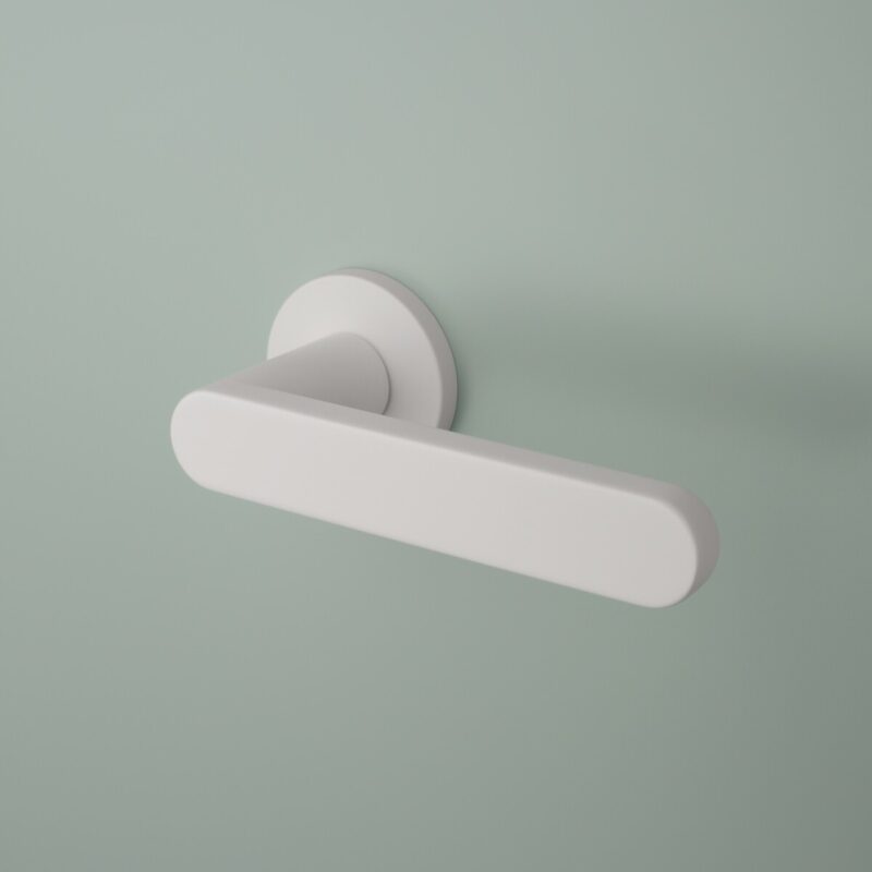 Klamka APRILE ALORA ROZETA R SLIM 7MM WH - biały matowy
