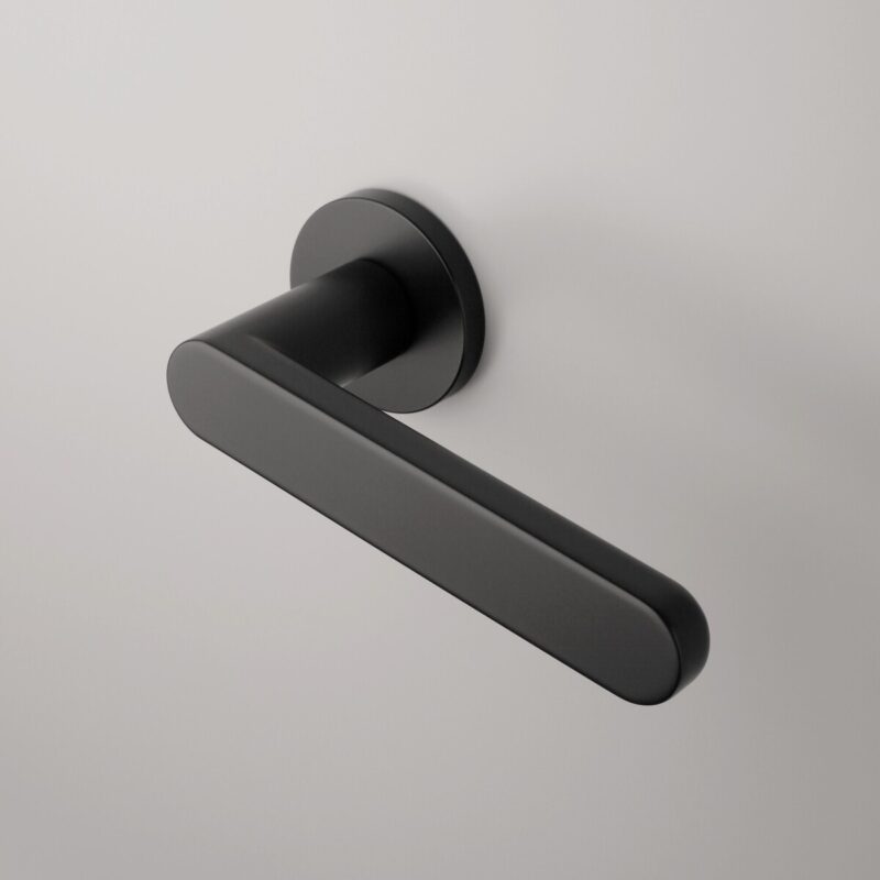 Klamka APRILE ALORA ROZETA R SLIM 7MM BK - czarny matowy
