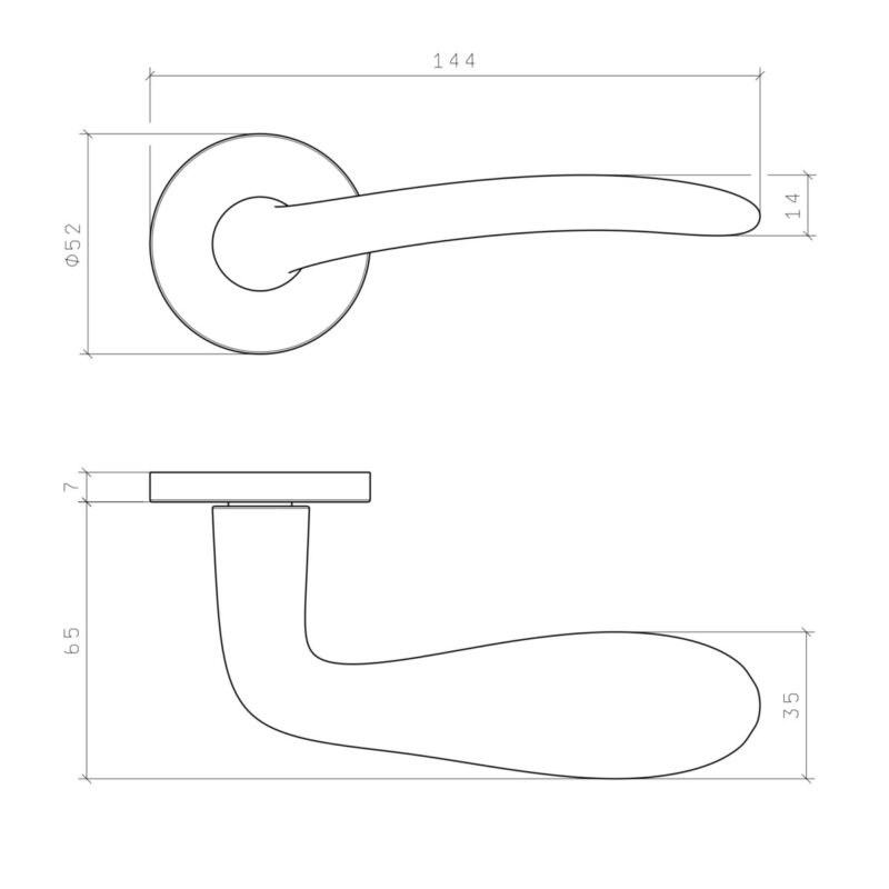 Klamka APRILE AMBROSIA ROZETA R SLIM 7MM KG - złoty matowy - obrazek 2