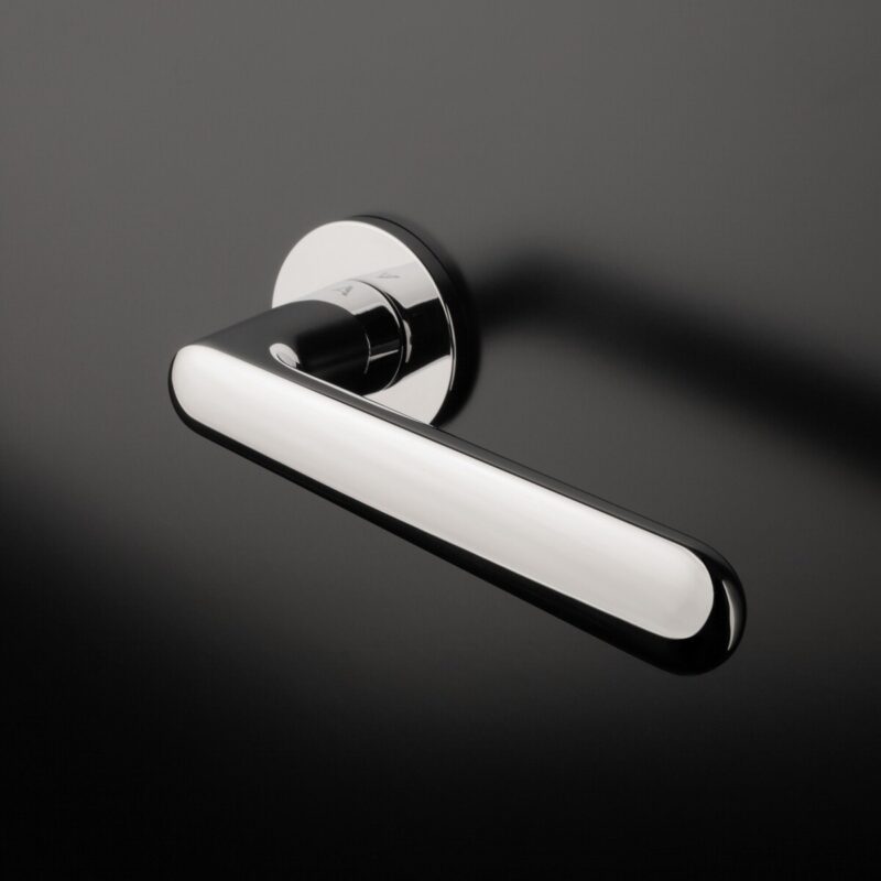 Klamka APRILE ARIA ROZETA R SUPER SLIM 5MM LC - chrom polerowany