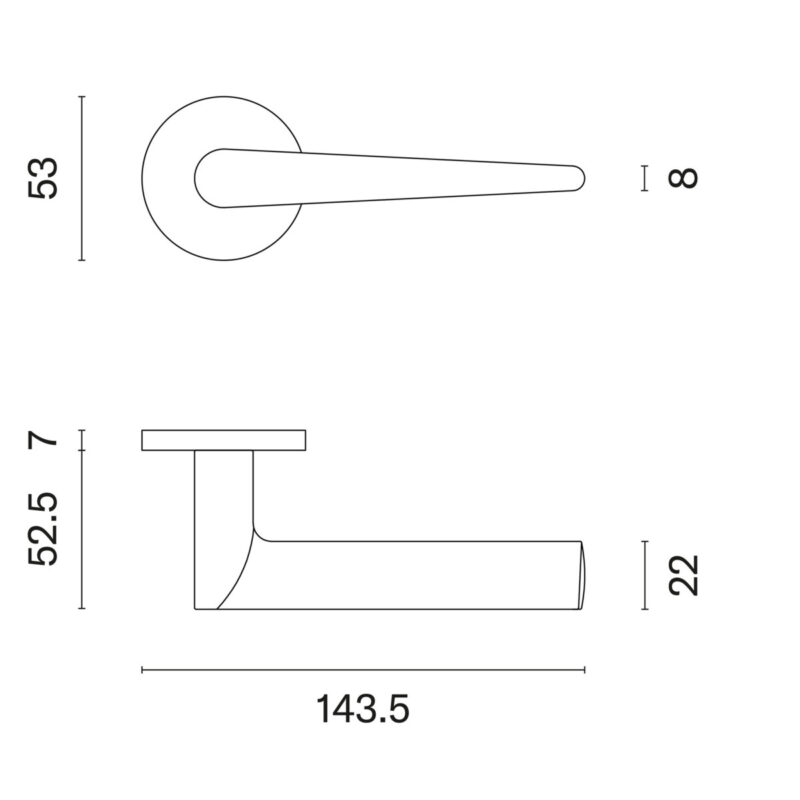 Klamka APRILE ARNICA ROZETA R SLIM 7MM CP - chrom polerowany - obrazek 2