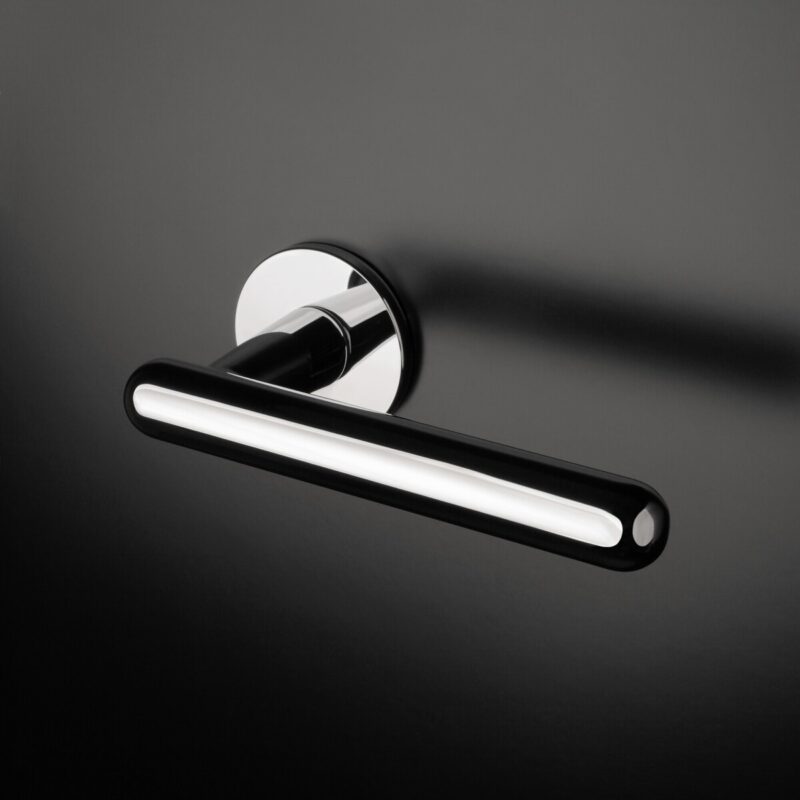 Klamka APRILE ASTERIA ROZETA R SUPER SLIM 5MM LC - chrom polerowany