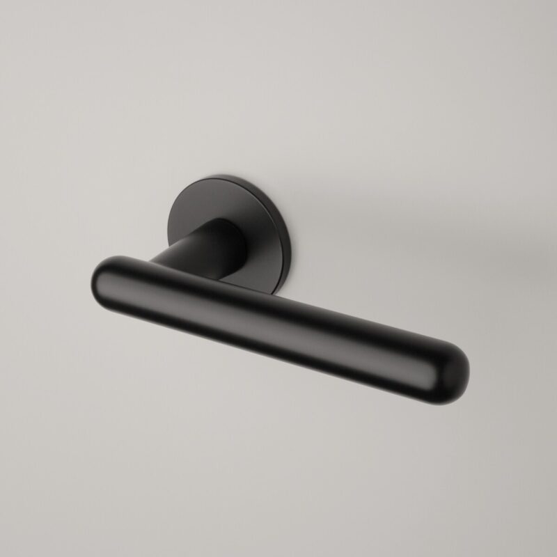 Klamka APRILE ASTERIA ROZETA R SUPER SLIM 5MM BK - czarny matowy