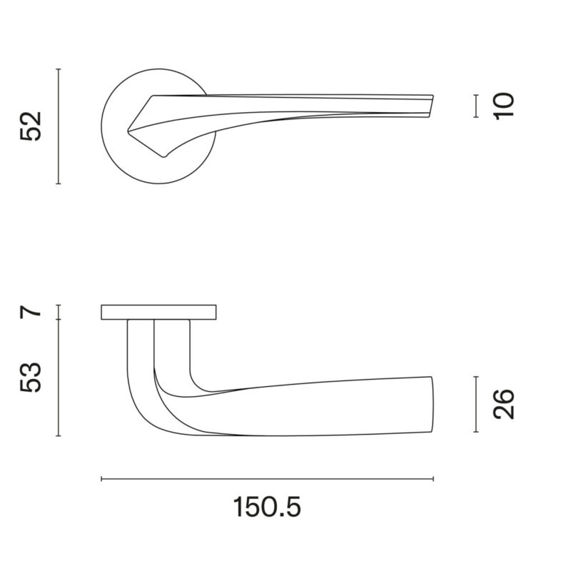 Klamka APRILE DALIA ROZETA R SLIM 7MM BK - czarny matowy - obrazek 2