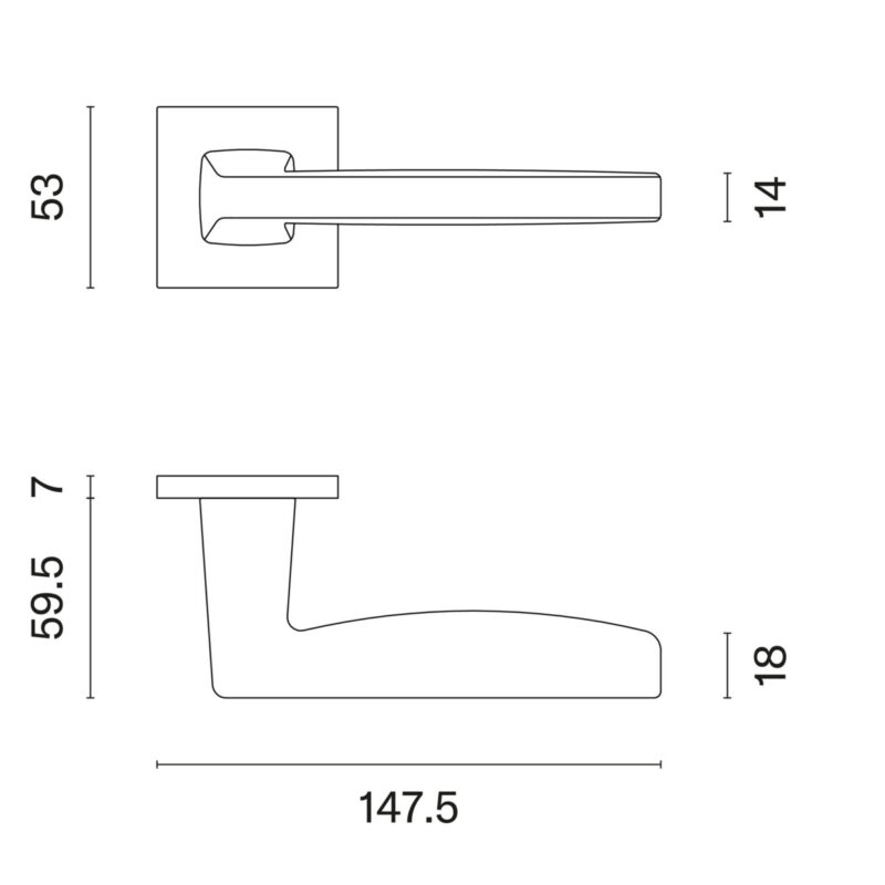 Klamka APRILE ERBA ROZETA Q SLIM 7MM CP - chrom polerowany - obrazek 2