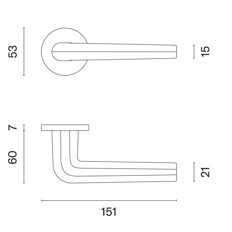 Klamka APRILE FUNKIA ROZETA R SLIM 7MM CP - chrom polerowany - obrazek 2