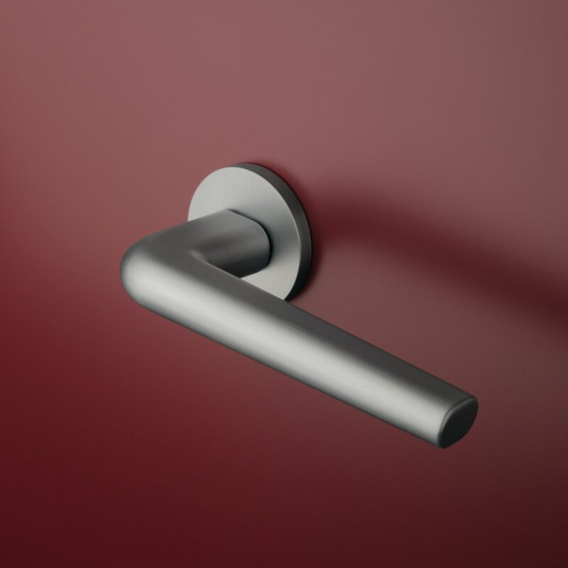 Klamka APRILE FUNKIA ROZETA R SLIM 7MM MSC - chrom satynowy