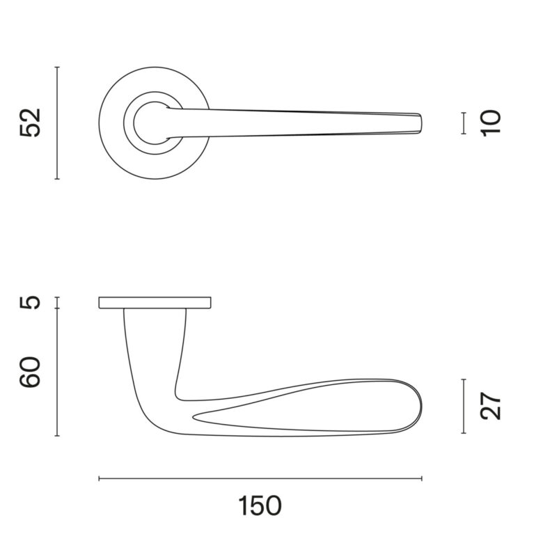 Klamka APRILE HIACYNTA ROZETA R SUPER SLIM 5MM BK - czarny matowy - obrazek 2