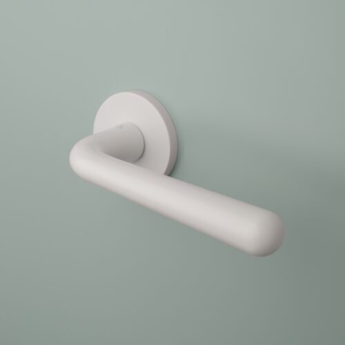Klamka APRILE IRGA ROZETA R SLIM 7MM WHITE - biały matowy