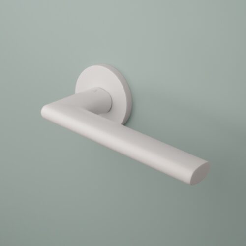 Klamka APRILE KALMIA ROZETA R SLIM 7MM WHITE - biały matowy