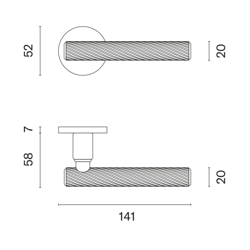 Klamka APRILE LIRA ROZETA R SUPER SLIM 5MM BK - czarny matowy - obrazek 3