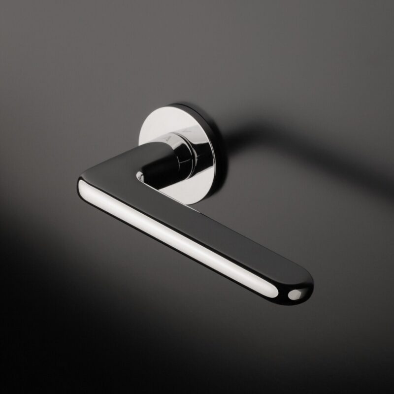 Klamka APRILE LIRA ROZETA R SUPER SLIM 5MM LC - chrom polerowany