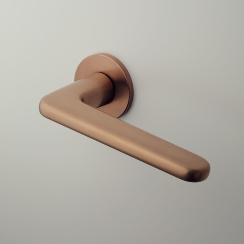 Klamka APRILE LIRA ROZETA R SUPER SLIM 5MM PN PVD - miedziany PVD