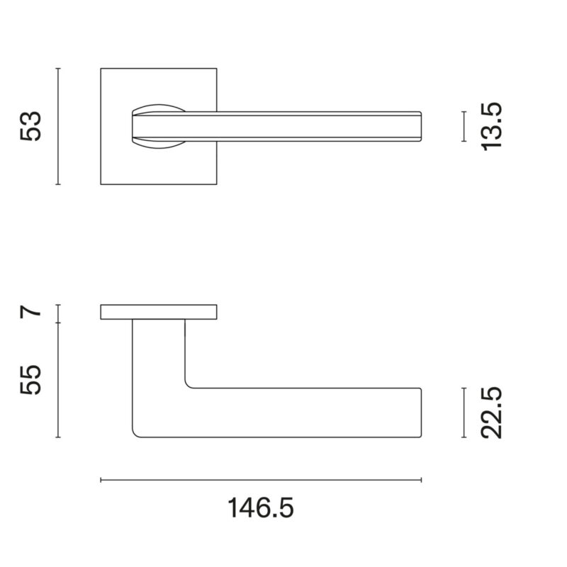 Klamka APRILE PYROLA ROZETA Q SLIM 7MM CP - chrom polerowany - obrazek 2