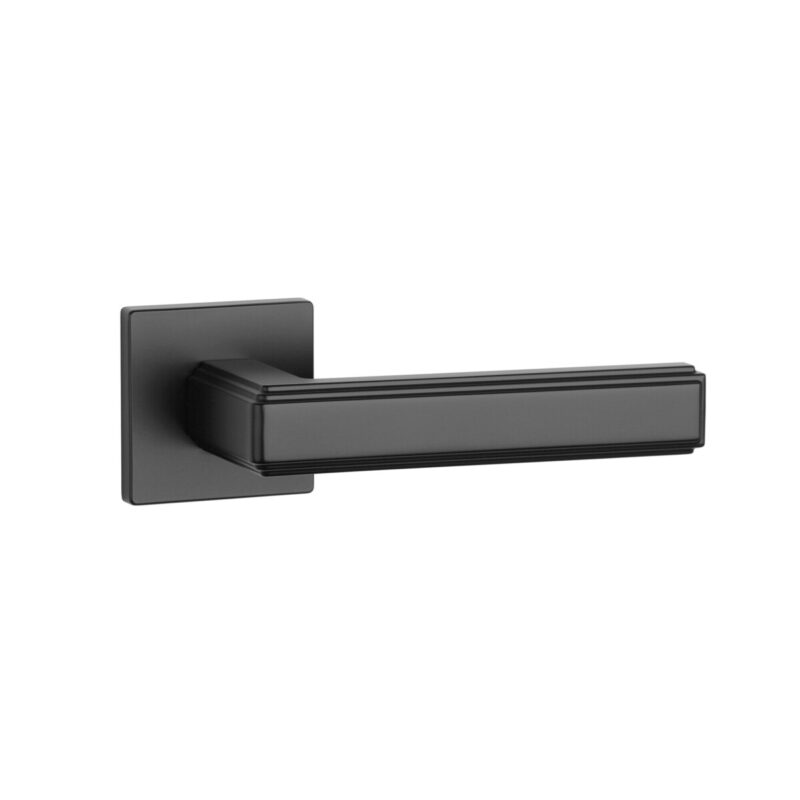 Klamka APRILE RAFLESIA ROZETA Q SLIM 7MM BK - czarny matowy