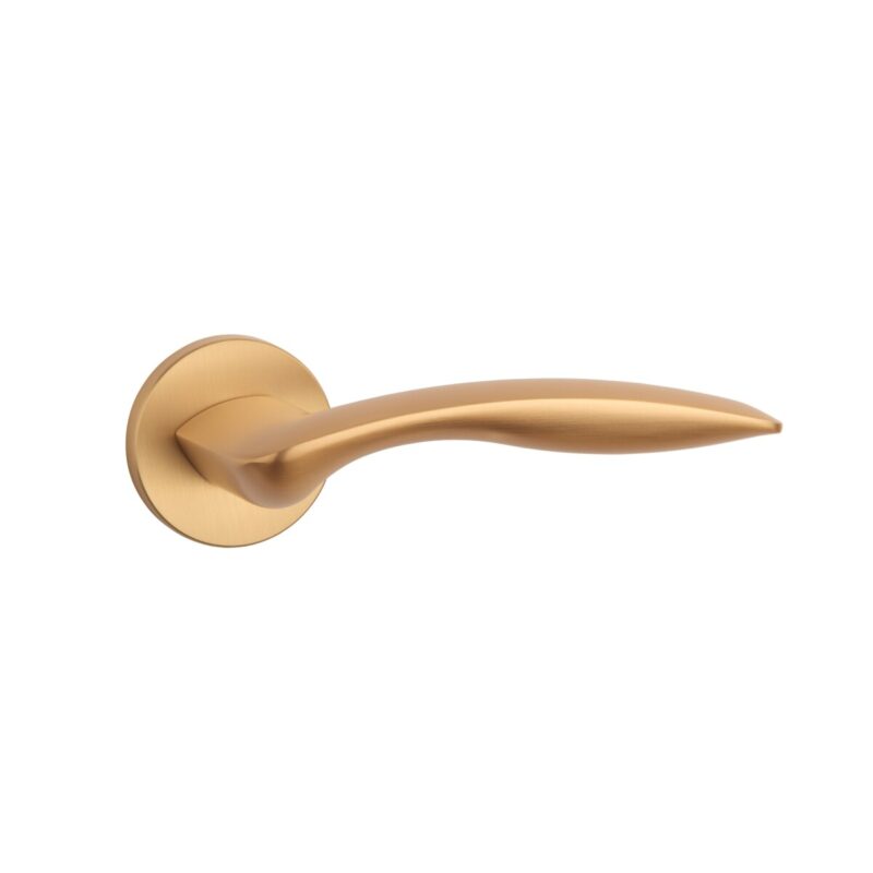 Klamka APRILE ROBINIA ROZETA R SLIM 7MM KG - złoty matowy