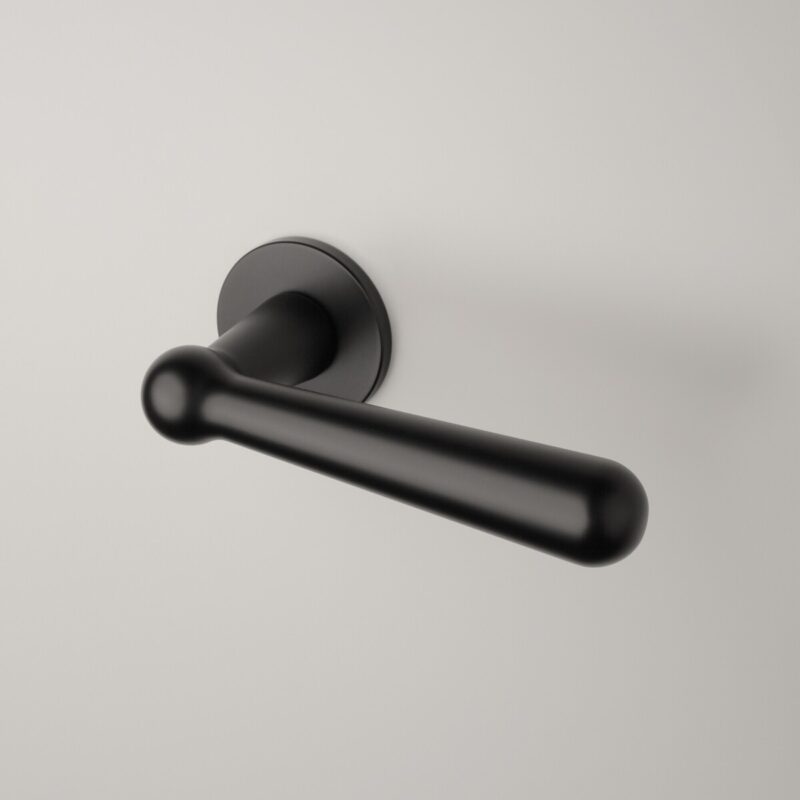 Klamka APRILE ROSEMARY ROZETA R SUPER SLIM 5MM BK - czarny matowy