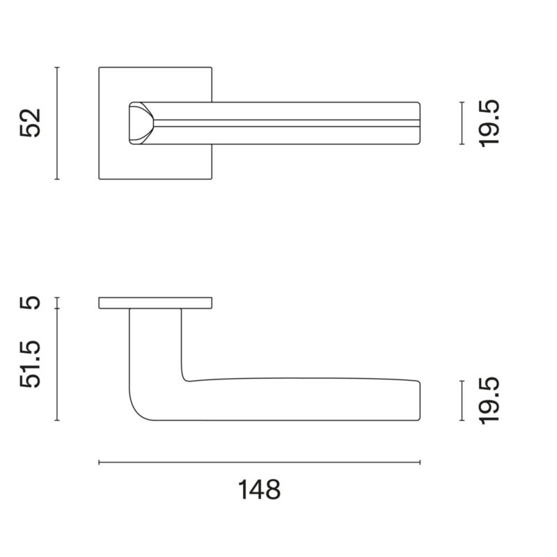 Klamka APRILE SALICE ROZETA Q SUPER SLIM 5MM LC - chrom polerowany - obrazek 2