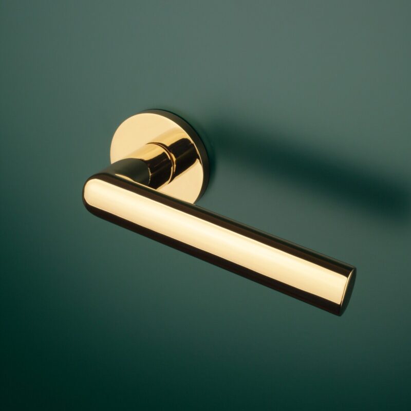 Klamka APRILE SILENA ROZETA R SLIM 7MM GOLD PVD - złoty polerowany PVD