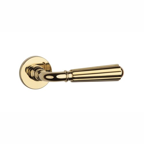 Klamka APRILE UTRICA ROZETA R SLIM 7MM LG PVD - złoty polerowany PVD