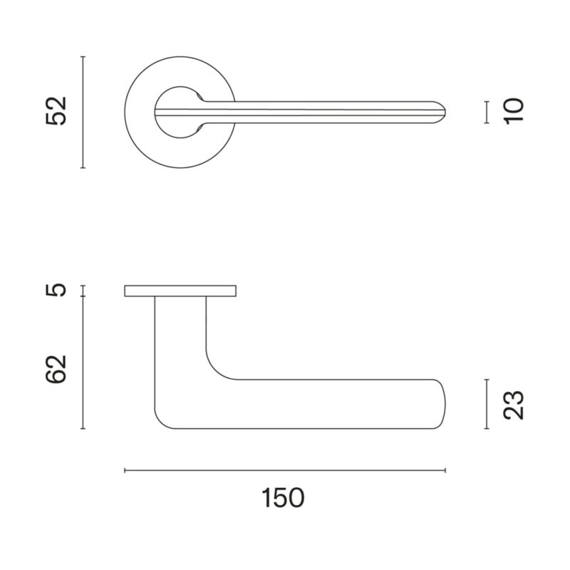 Klamka APRILE VIOLA ROZETA R SUPER SLIM 5MM PN PVD - miedziany PVD - obrazek 2