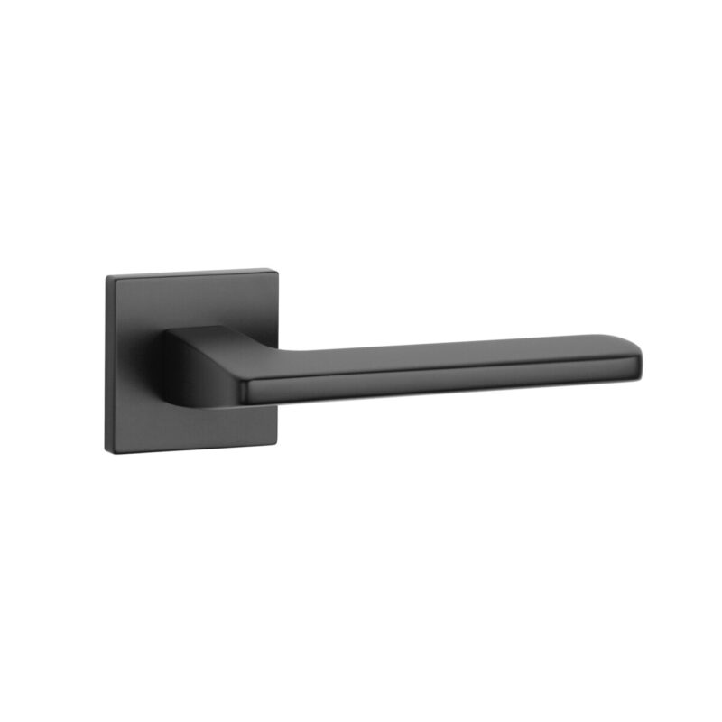 Klamka APRILE YUKA ROZETA Q SLIM 7MM BK - czarny matowy