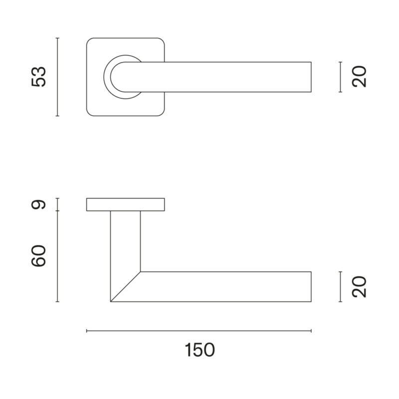 Klamka STERK KVADRAT 1701 16 - stal nierdzewna - obrazek 2