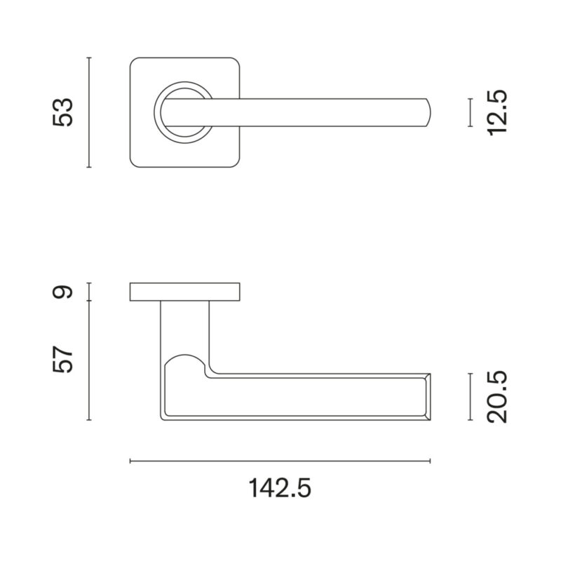 Klamka STERK KVADRAT 1702 16 - stal nierdzewna - obrazek 2