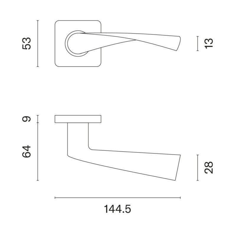 Klamka STERK KVADRAT 1708 16 - stal nierdzewna - obrazek 2