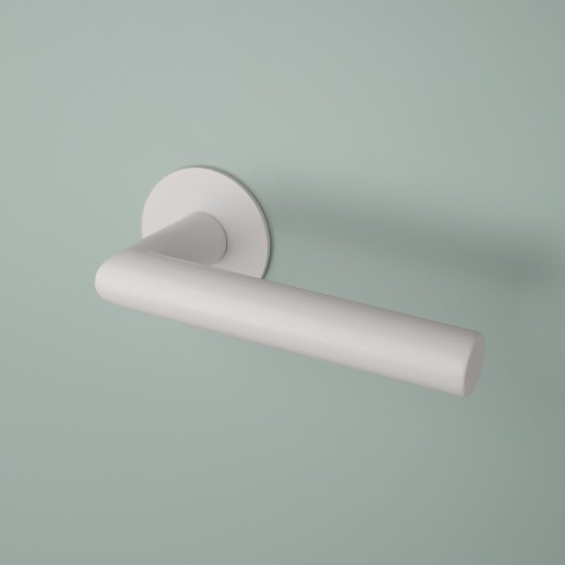 Klamka STERK OVAL 1750 ROZETA ULTRA SLIM 3MM WH - biały matowy - obrazek 3