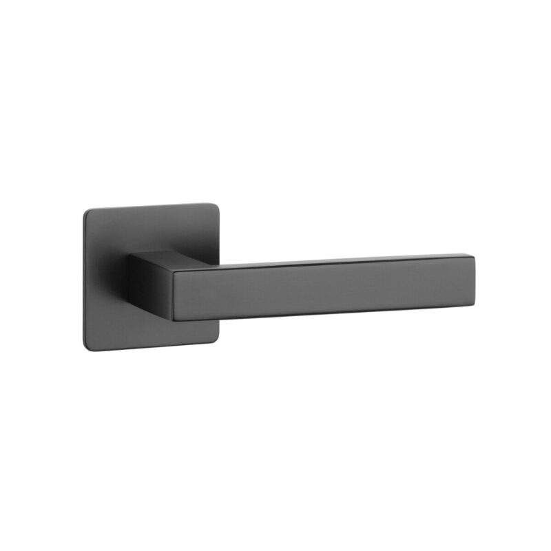 Klamka STERK KVADRAT 1760 ROZETA ULTRA SLIM 3MM F5 - czarny matowy