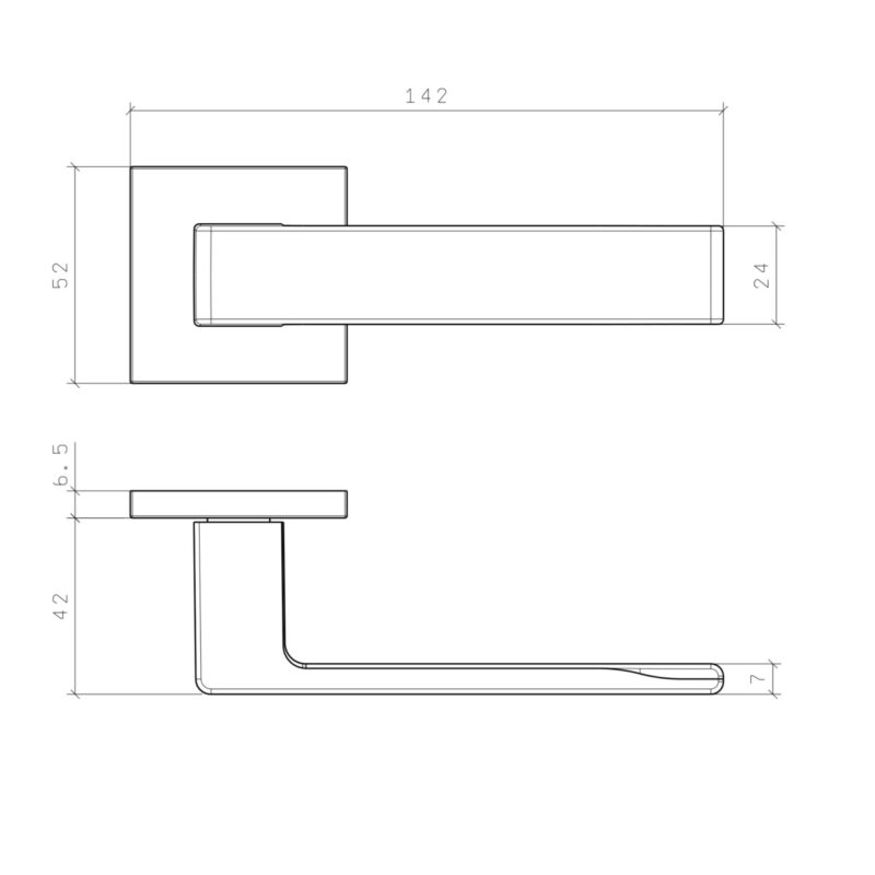 Klamka STILE HIRA ROZETA Q SLIM 7MM CP - chrom polerowany - obrazek 2