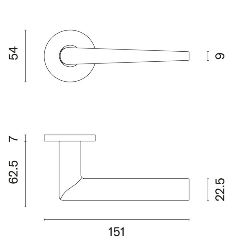 Klamka STILE SALTA ROZETA R SLIM 7MM BLACK - czarny matowy - obrazek 2
